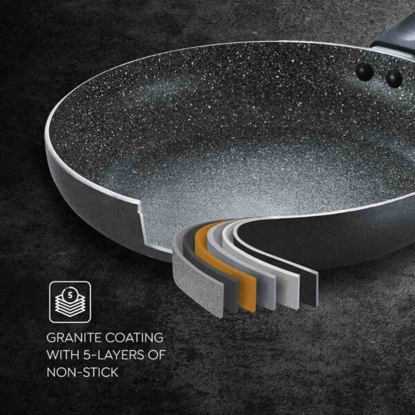 Prestige Omega Deluxe Granite Aluminium 3 Pcs Set Tawa Fry Pan Kadai3 - LXINDIA.COM