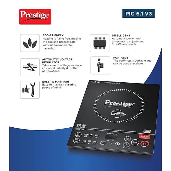 Prestige PIC 6.1 V3 PIC 2200 Watts Induction Cooktop Black 2 - LXINDIA.COM