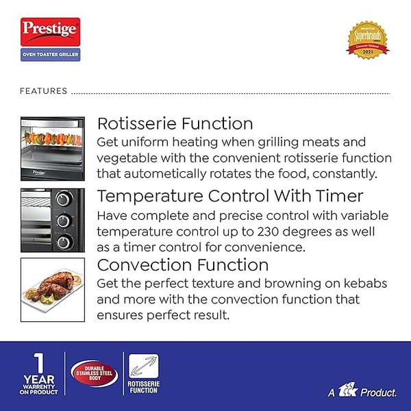 Prestige POTG 46 Ltr With Rotisserie and Convection 1 - LXINDIA.COM