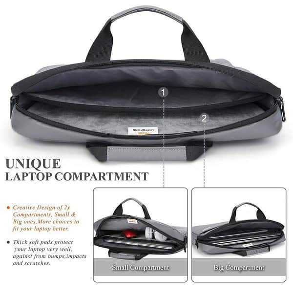 Probus Traveller Laptop Sleeve with Shoulder Strap for 13.3 inch Laptop Sling Bag Grey 1 - LXINDIA.COM