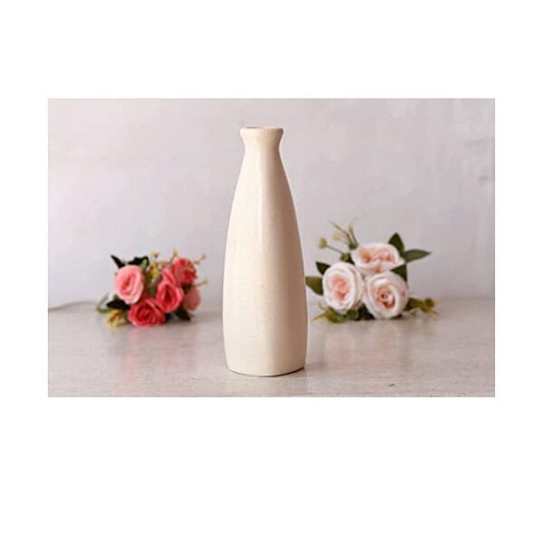 PulGos White Ceramic Flower Vase A - LXINDIA.COM