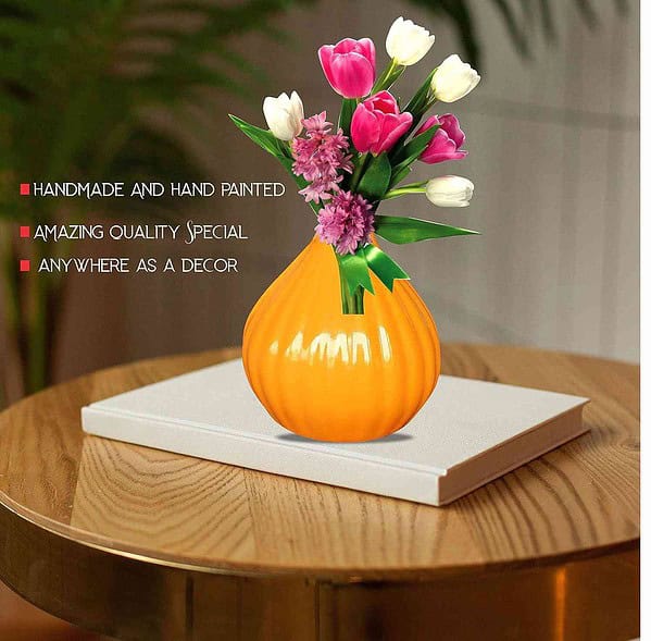 Pure Source India Ceramic Garlic Shape Flower Vase 3 Pieces2 - LXINDIA.COM