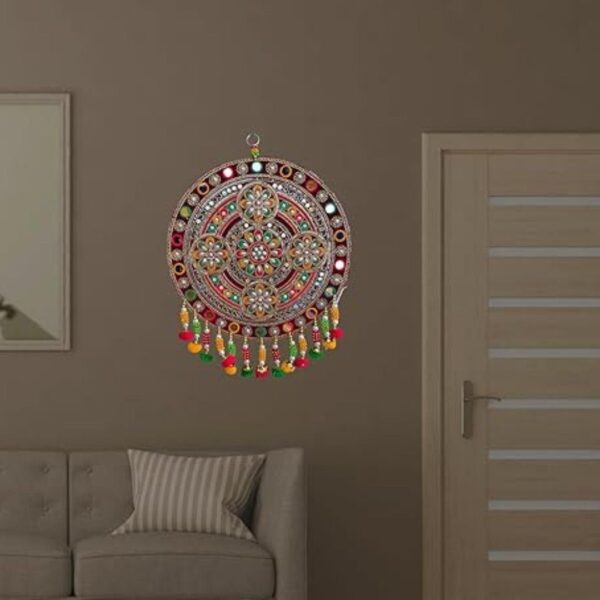 REPTUM DECOR Velvet Traditional Round Floral Design Diwali Decoration Wall hanging 1 - LXINDIA.COM