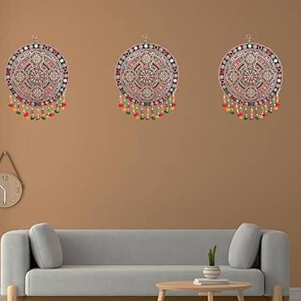 REPTUM DECOR Velvet Traditional Round Floral Design Diwali Decoration Wall hanging 2 - LXINDIA.COM