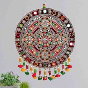 REPTUM DECOR Velvet Traditional Round Floral Design Diwali Decoration Wall hanging - LXINDIA.COM