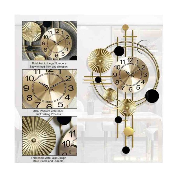 Rizik Store Metal Wall Hanging Floral Clock B - LXINDIA.COM