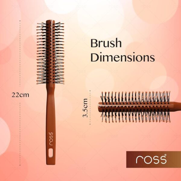 Ross Round Hair Brush for Men Women Chocolate Brown1 - LXINDIA.COM