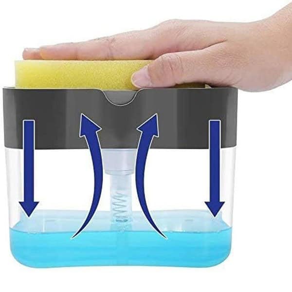 Rylan 2 in 1 Dishwasher Dispenser Pump 400 ML with Sponge Holder1 - LXINDIA.COM