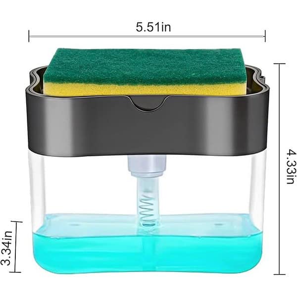 Rylan 2 in 1 Dishwasher Dispenser Pump 400 ML with Sponge Holder3 - LXINDIA.COM