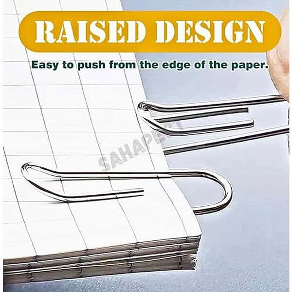 SAHAPECT Paper Binder Gem Metal Stainless Steel U Clip 3 - LXINDIA.COM