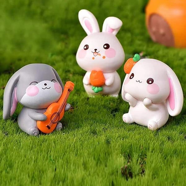 SATYAM KRAFT Rabbits Miniature Set for Home Decor1 - LXINDIA.COM