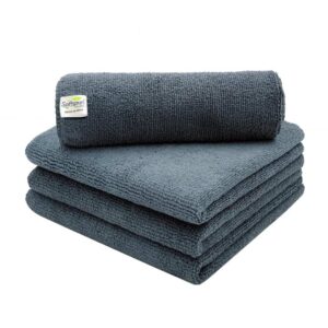 SOFTSPUN Microfiber Basic Cleaning Cloths 4 pcs 40x40 cms 280 GSM Grey - LXINDIA.COM