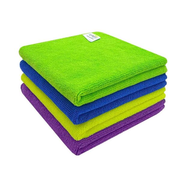 SOFTSPUN Microfiber Cleaning Cloths 4pcs 40x40cms 340GSM - LXINDIA.COM