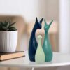 SRJANA Deer Family Statue Set of 3 Navy Blue Lemon and Light Green - LXINDIA.COM