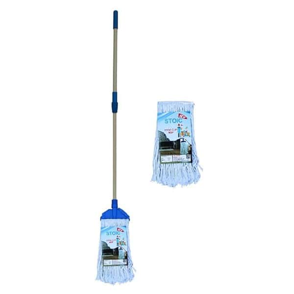 STOIC Clip N Fit Cotton Floor Mop with 4 Feet Telescopic Rod and Extra Wet Mop Refill - LXINDIA.COM