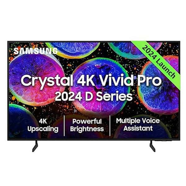 Samsung 108 cm 43 inches D Series Crystal 4K Vivid Pro Ultra HD Smart LED TV Black - LXINDIA.COM