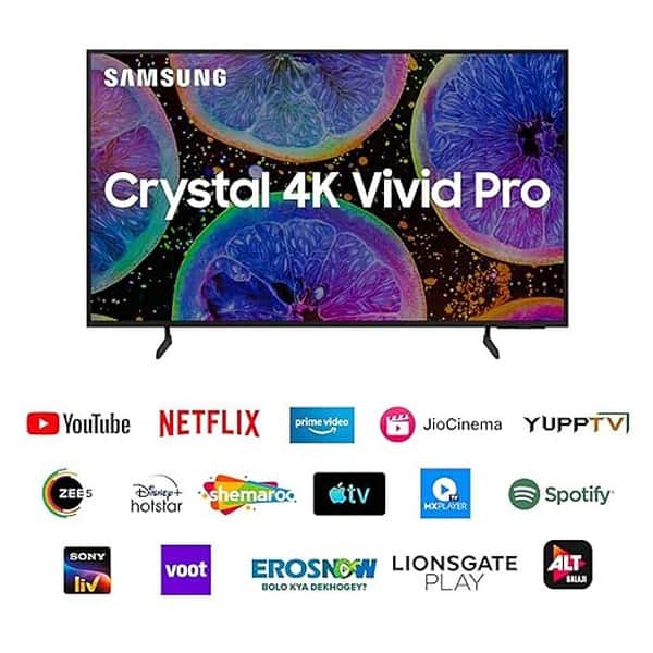 Samsung 108 cm 43 inches D Series Crystal 4K Vivid Pro Ultra HD Smart LED TV Black2 - LXINDIA.COM