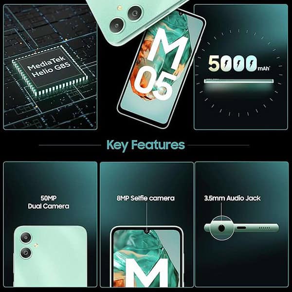 Samsung Galaxy M05 Mint Green 4GB RAM 64 GB Storage 1 1 - LXINDIA.COM