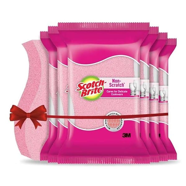 Scotch Brite Plastic Utensil Non Scratch Scrub Sponge Pack of 6 - LXINDIA.COM