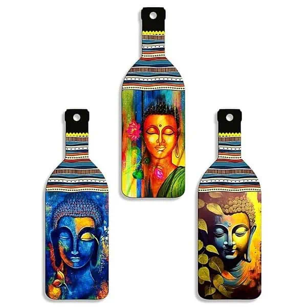 Sehaz Artworks Wooden Wall Hanging Decor Budha - LXINDIA.COM