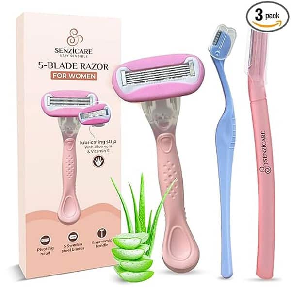 Senzicare Reusable Face Razor Reusable Eyebrow Razor With Reusable Body Razor Combo Pack - LXINDIA.COM