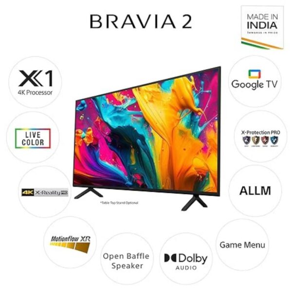 Sony BRAVIA 2 Series 126 cm 50 inches 4K Ultra HD Smart LED Google TV Black1 - LXINDIA.COM