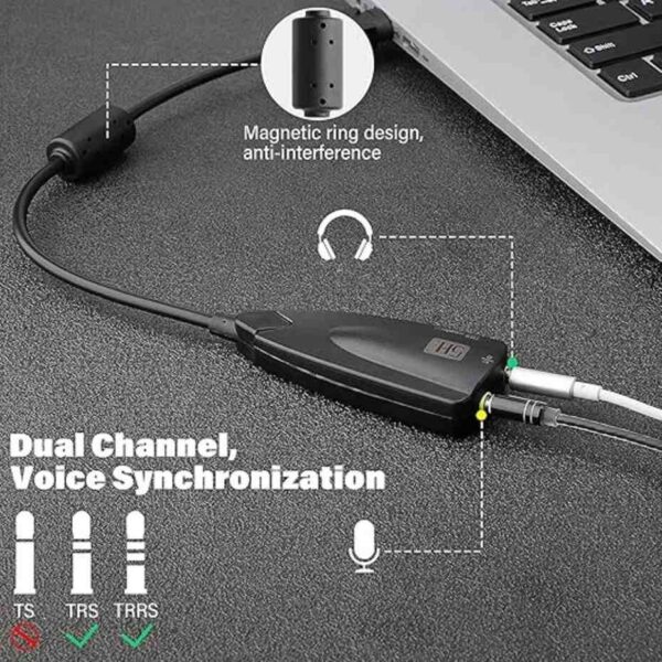 Storin 5hv2 USB Sound Card Surround Card Black2 - LXINDIA.COM