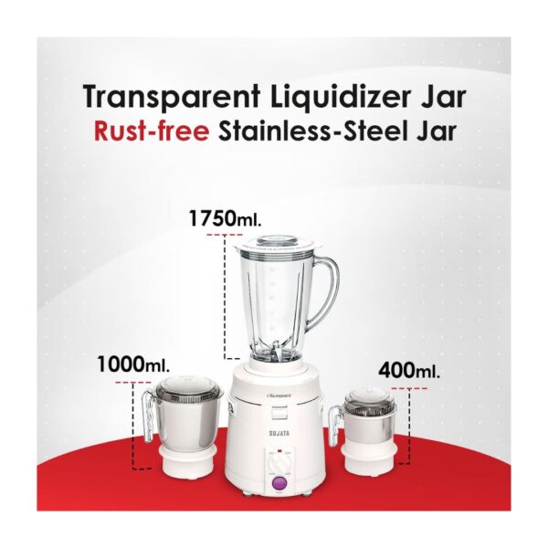 Sujata Supermix 900 Watts Mixer Grinder White B - LXINDIA.COM