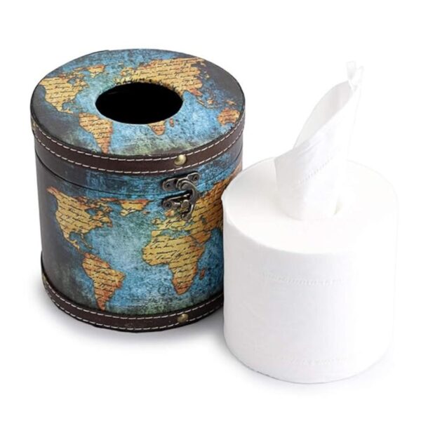 Sumnacon Round Retro Wooden Tissue Dispenser 1 - LXINDIA.COM