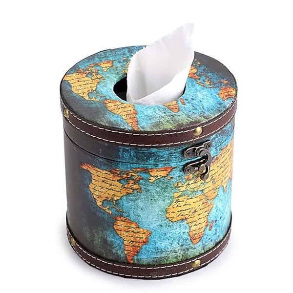 Sumnacon Round Retro Wooden Tissue Dispenser - LXINDIA.COM