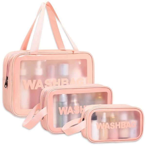 TAGUDA Washbag Set of 3 pcs Travel Storage Organizer Bags Pink - LXINDIA.COM