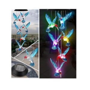 TAIGA Humming Bird Solar Power Wind Chimes For Balcony and Outdoor Home Decoration 3 - LXINDIA.COM