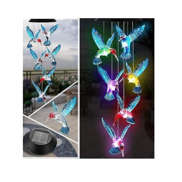 TAIGA Humming Bird Solar Power Wind Chimes For Balcony and Outdoor Home Decoration 3 - LXINDIA.COM