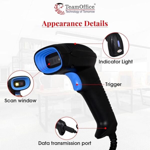 Team Office BS20 Barcode QR Code Scanner USB Wired 3 - LXINDIA.COM