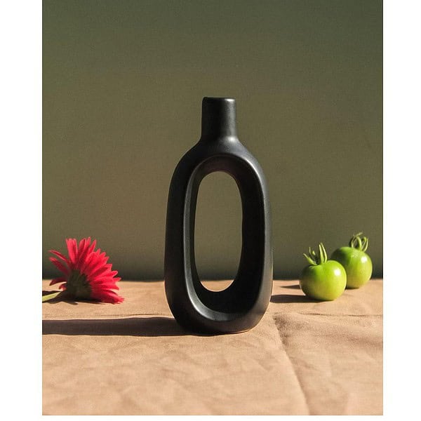 The Purple Tree Ceramic Table Vase Pack of 1 Black2 1 - LXINDIA.COM