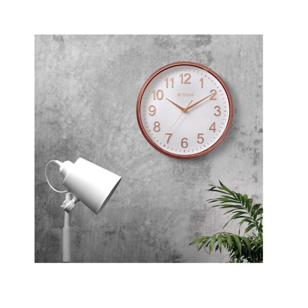 Titan Contemporary Rose Gold Metallic Finish Wall Clock A - LXINDIA.COM