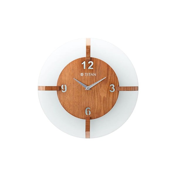 Titan Wood Glass Fusion Wall Clock - LXINDIA.COM