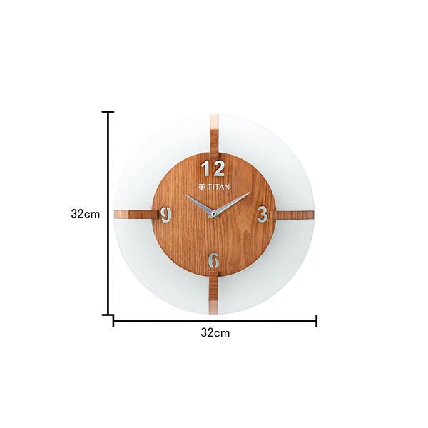 Titan Wood Glass Fusion Wall Clock A - LXINDIA.COM