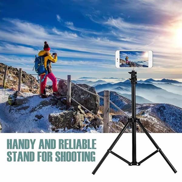 Tygot Portable 7 Feet 84 Inch Long Tripod Stand with Adjustable Mobile Clip Holder Black1 - LXINDIA.COM