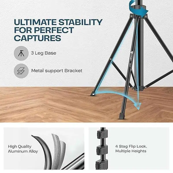 Tygot X1 67Inch 170cm Aluminium Tripod with Bluetooth Remote3 - LXINDIA.COM