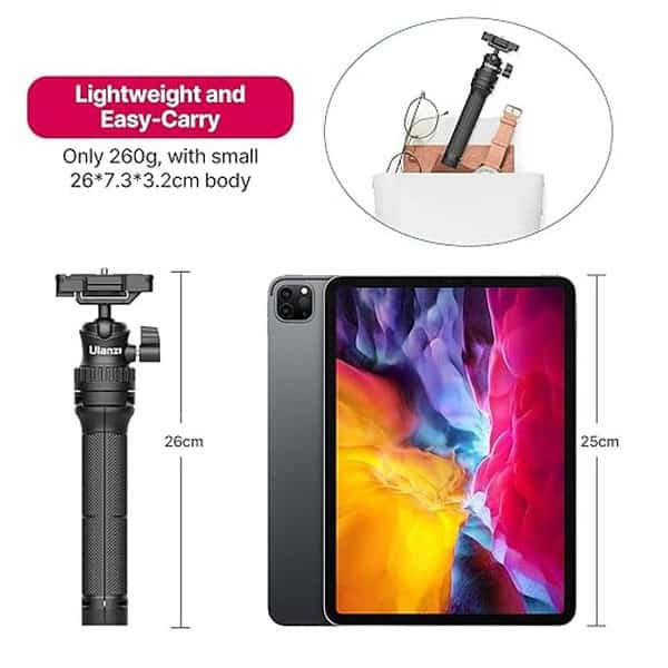 ULANZI MT34 Extendable Pole Tripod Selfie Stick with 2 in 1 Phone Clamp Black1 - LXINDIA.COM