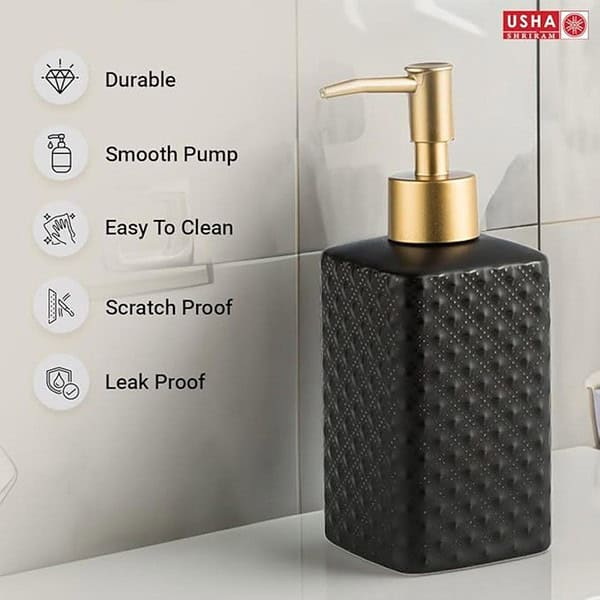 UMAI Ceramic Soap Dispenser for Bathroom 350ML2 - LXINDIA.COM