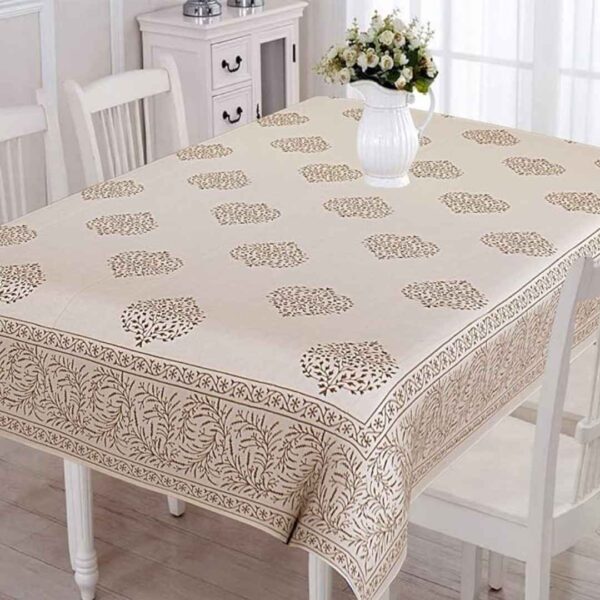 URBANO HOMZ Dining Table Cover Beige and Off White 1 - LXINDIA.COM