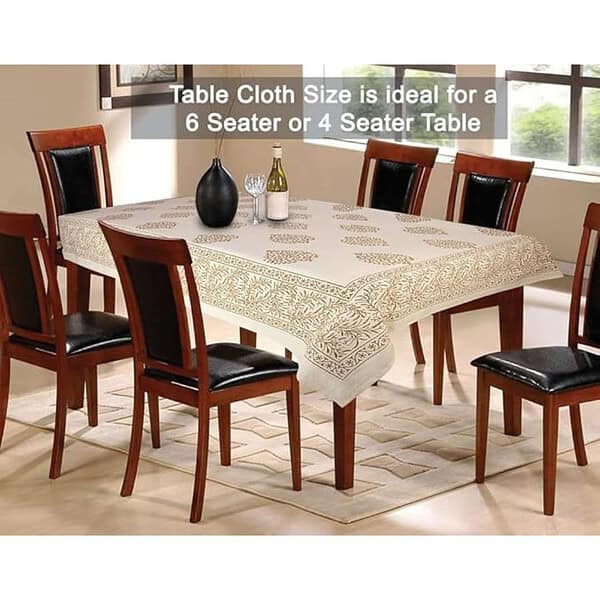 URBANO HOMZ Dining Table Cover Beige and Off White1 - LXINDIA.COM