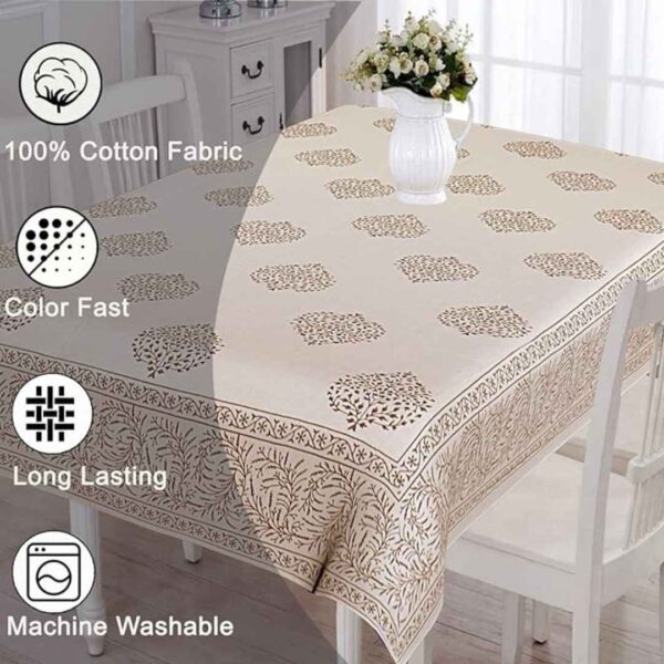 URBANO HOMZ Dining Table Cover Beige and Off White2 - LXINDIA.COM