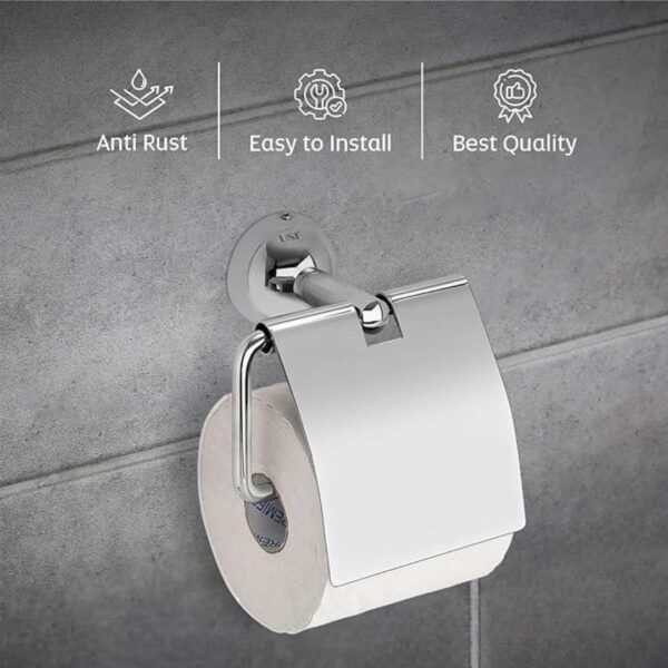 USF Stainless Steel Toilet Paper Holder for Bathroom Chrome1 - LXINDIA.COM