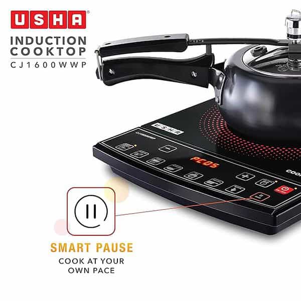 USHA CookJoy Induction Cooktop 1600 Watts CJ1600WWP 2 - LXINDIA.COM