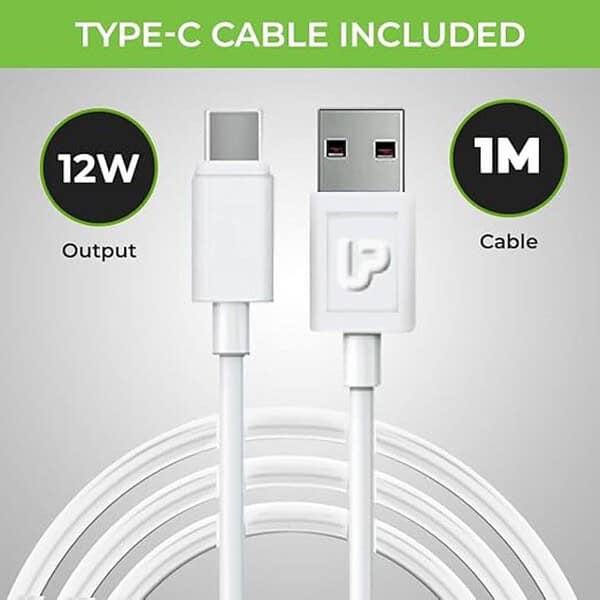 UltraProlink USB Fast Wall Charger 1m USB A to Type C Cable White2 - LXINDIA.COM