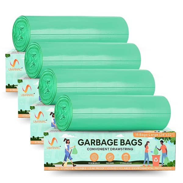 Umanac Garbage Bags Large 15N 24x32 Pack of 4 - LXINDIA.COM