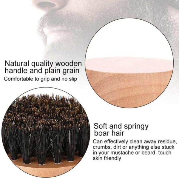 UrbanMooch Round 100 Boar Bristle Beard Brush And Mustache Brush1 - LXINDIA.COM